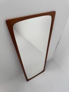 Danish Teak Wall Mirror – Sculpted Mid-Century Frame