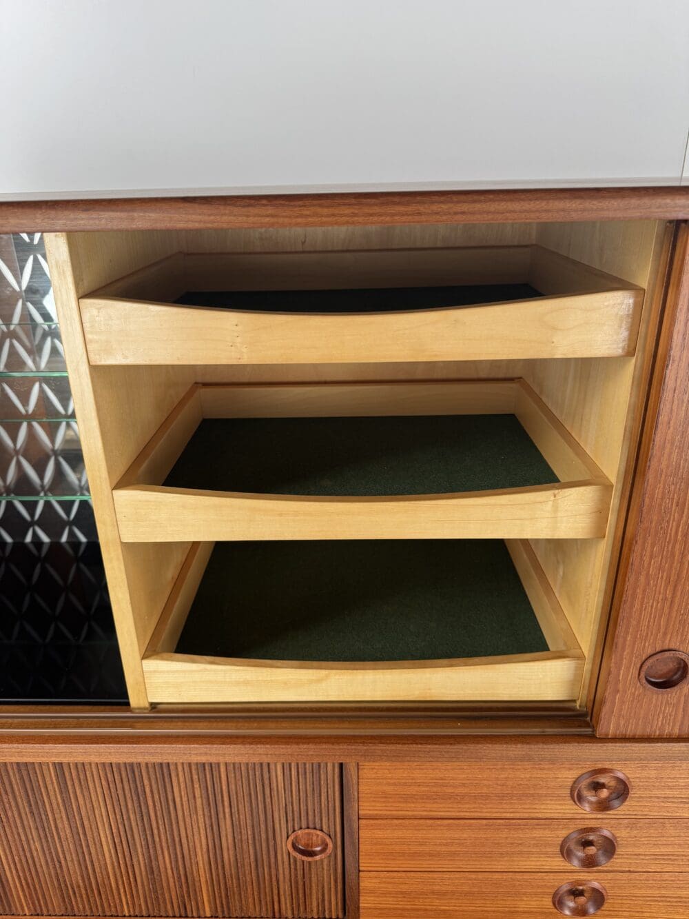 Johannes Andersen Highboard for J. Skaaning & Søn – Danish Design with Hidden Bar, 1960s