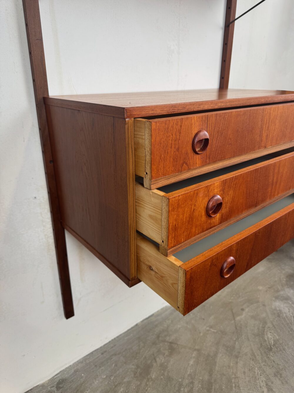 Danish Teak Wall System – Minimalist Modular Design