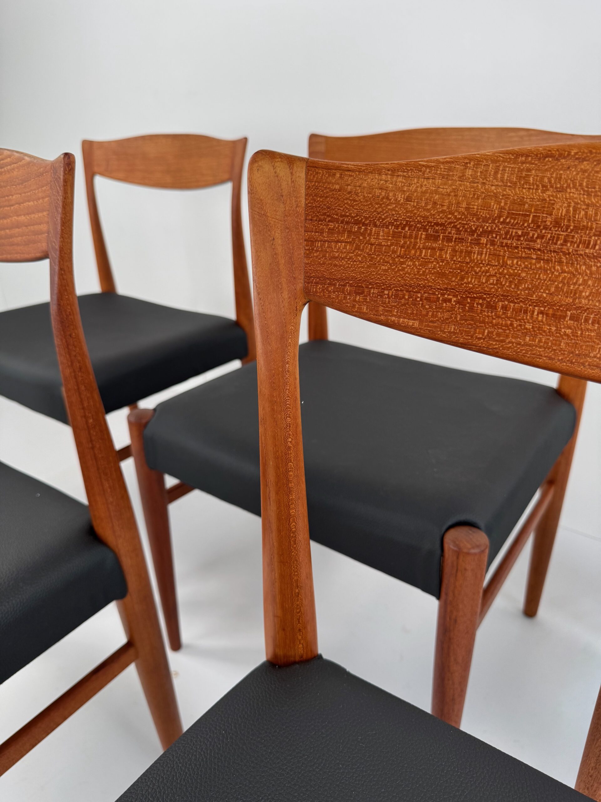 Set of 5 Danish Teak Dining Chairs, Denmark, 1960s