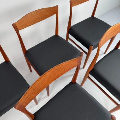 Set of 5 Danish Teak Dining Chairs, Denmark, 1960s