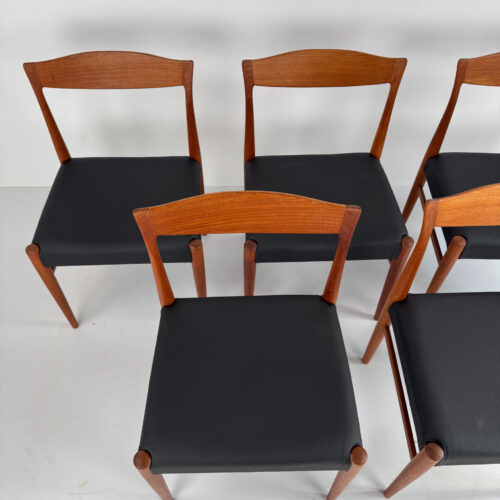 Set of 5 Danish Teak Dining Chairs, Denmark, 1960s