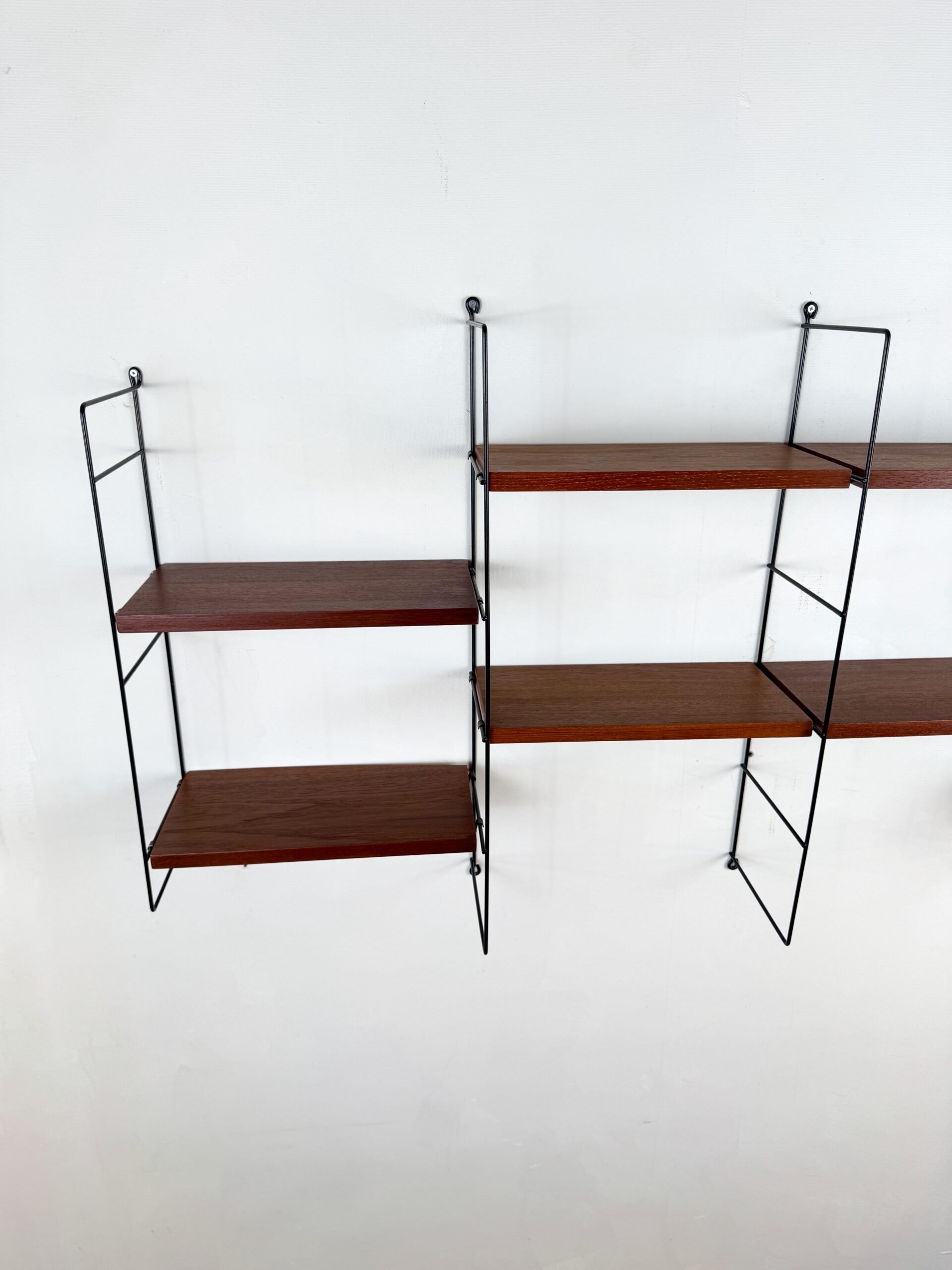 Wall System with Nisse Strinning Teak Shelves, Scandinavia, 1960s