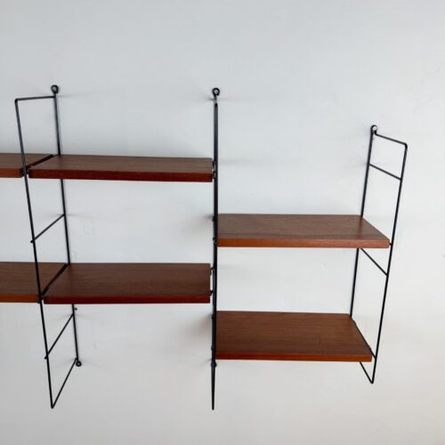 Wall System with Nisse Strinning Teak Shelves, Scandinavia, 1960s
