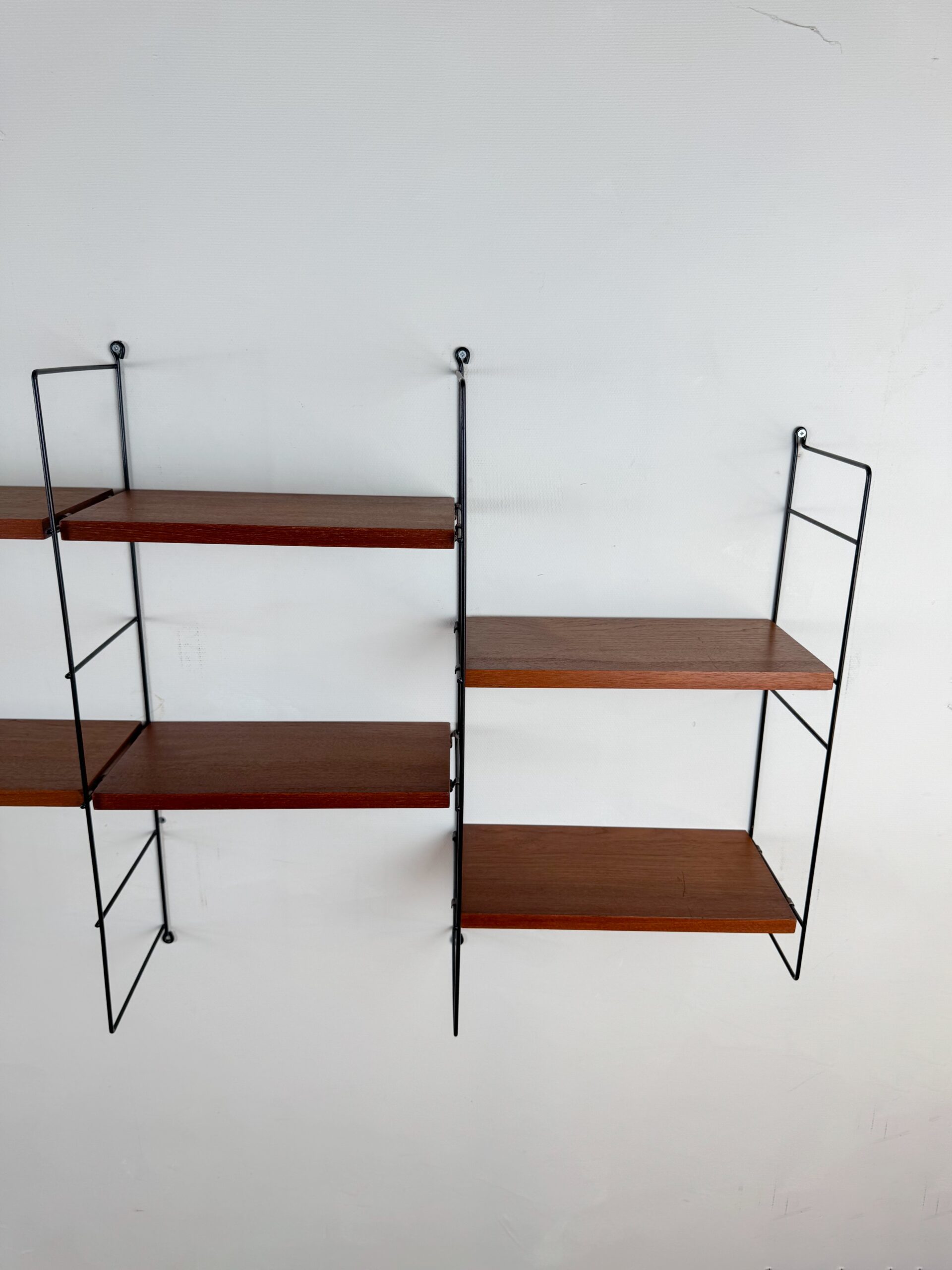Wall System with Nisse Strinning Teak Shelves, Scandinavia, 1960s