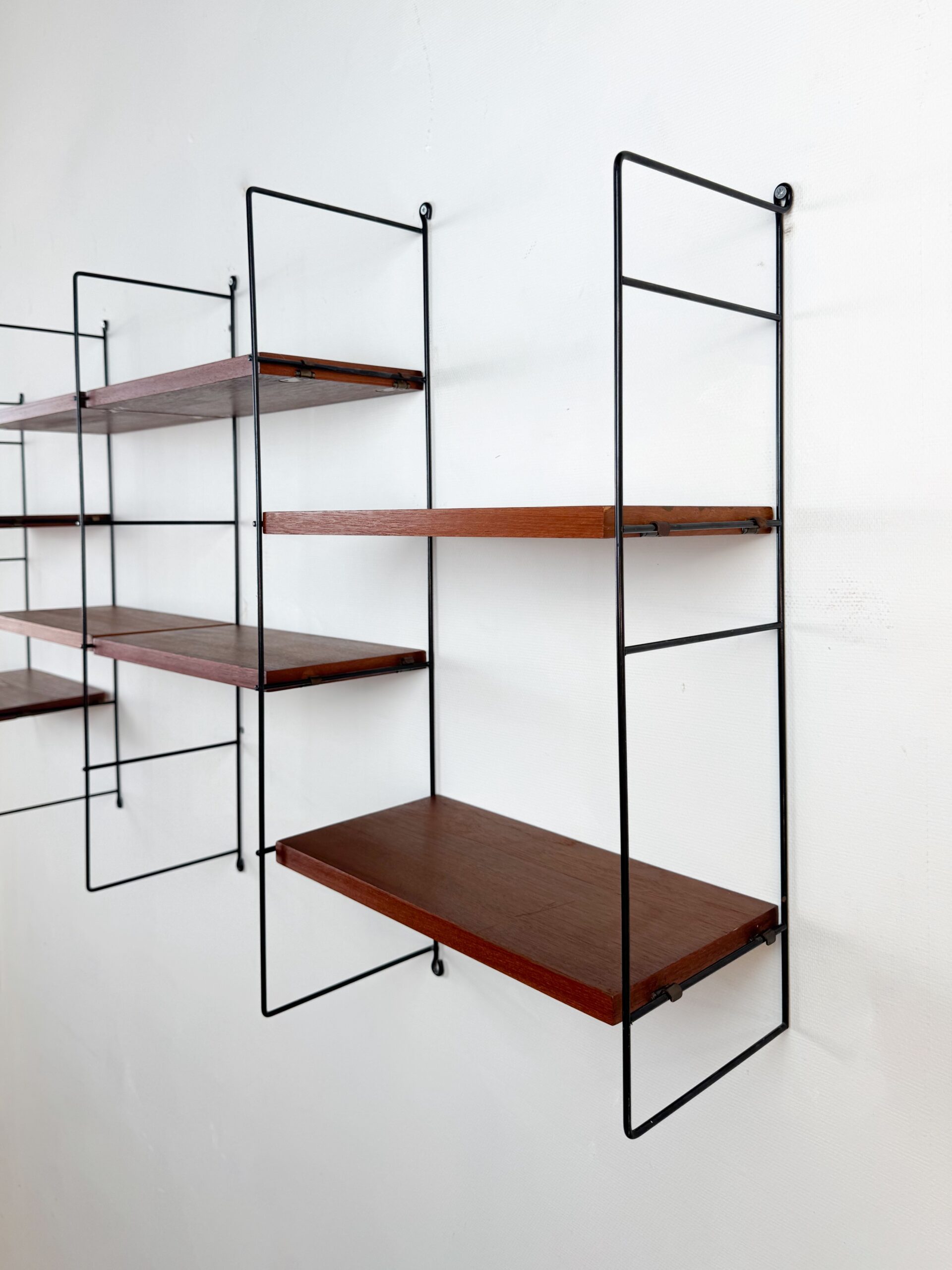 Wall System with Nisse Strinning Teak Shelves, Scandinavia, 1960s