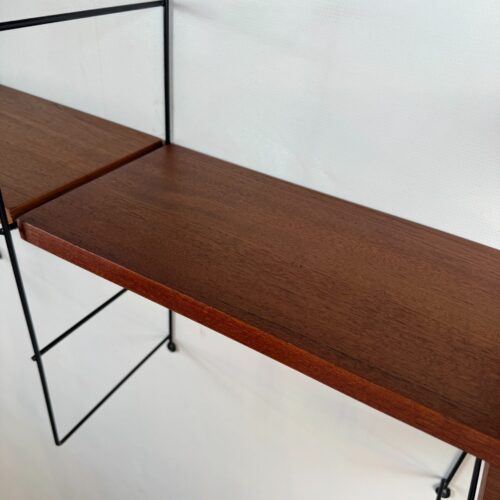 Wall System with Nisse Strinning Teak Shelves, Scandinavia, 1960s