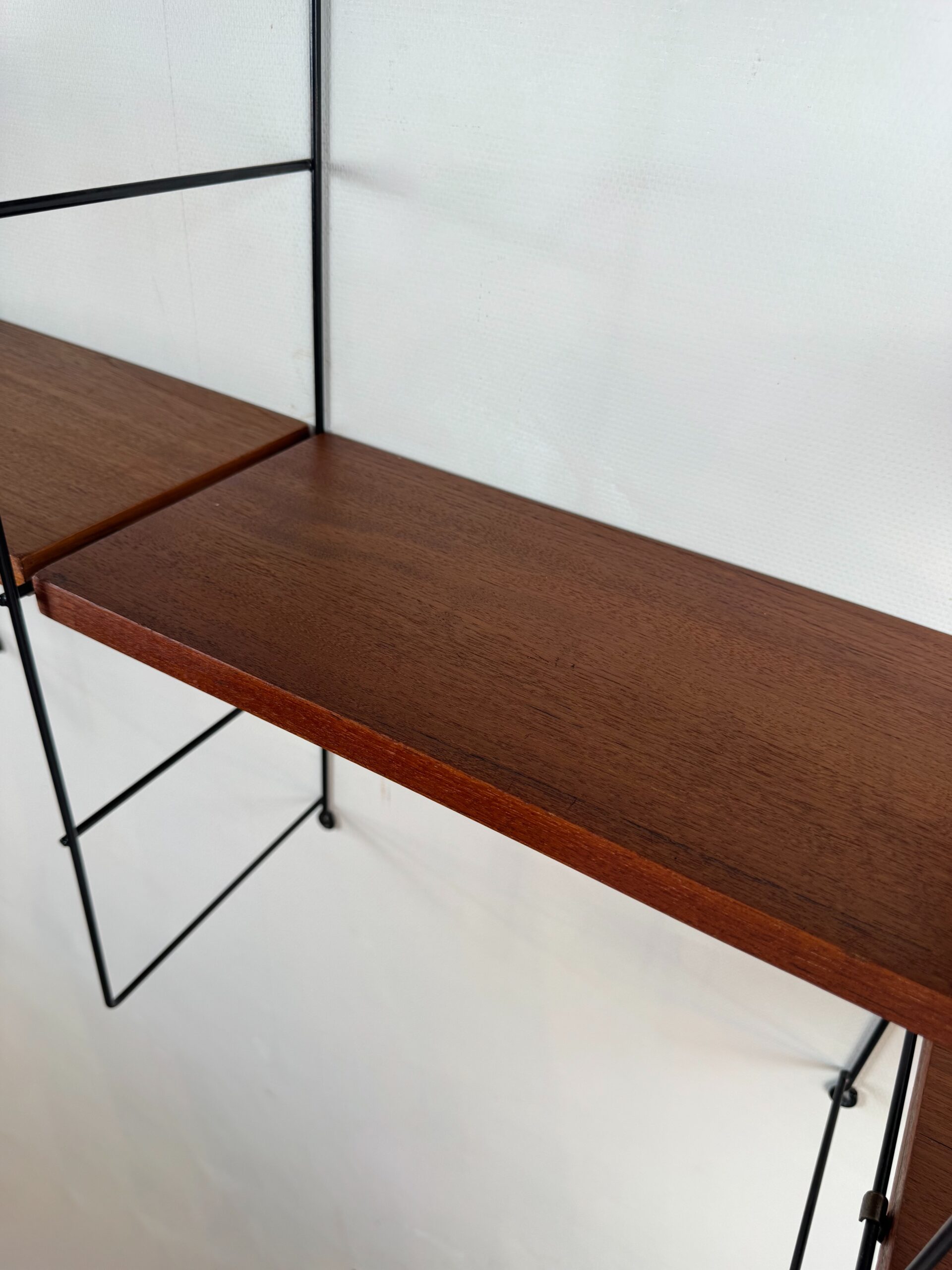 Wall System with Nisse Strinning Teak Shelves, Scandinavia, 1960s