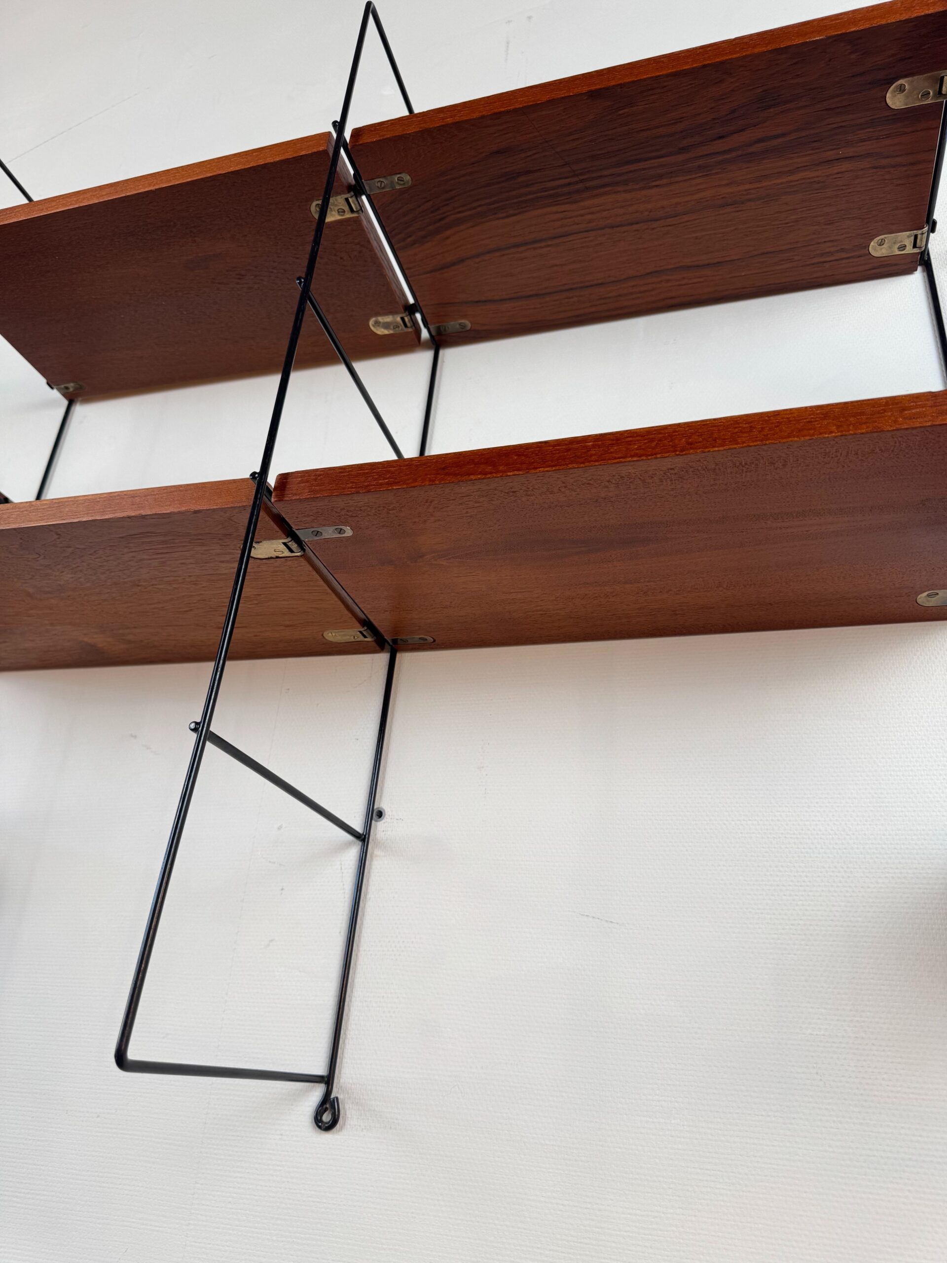 Wall System with Nisse Strinning Teak Shelves, Scandinavia, 1960s