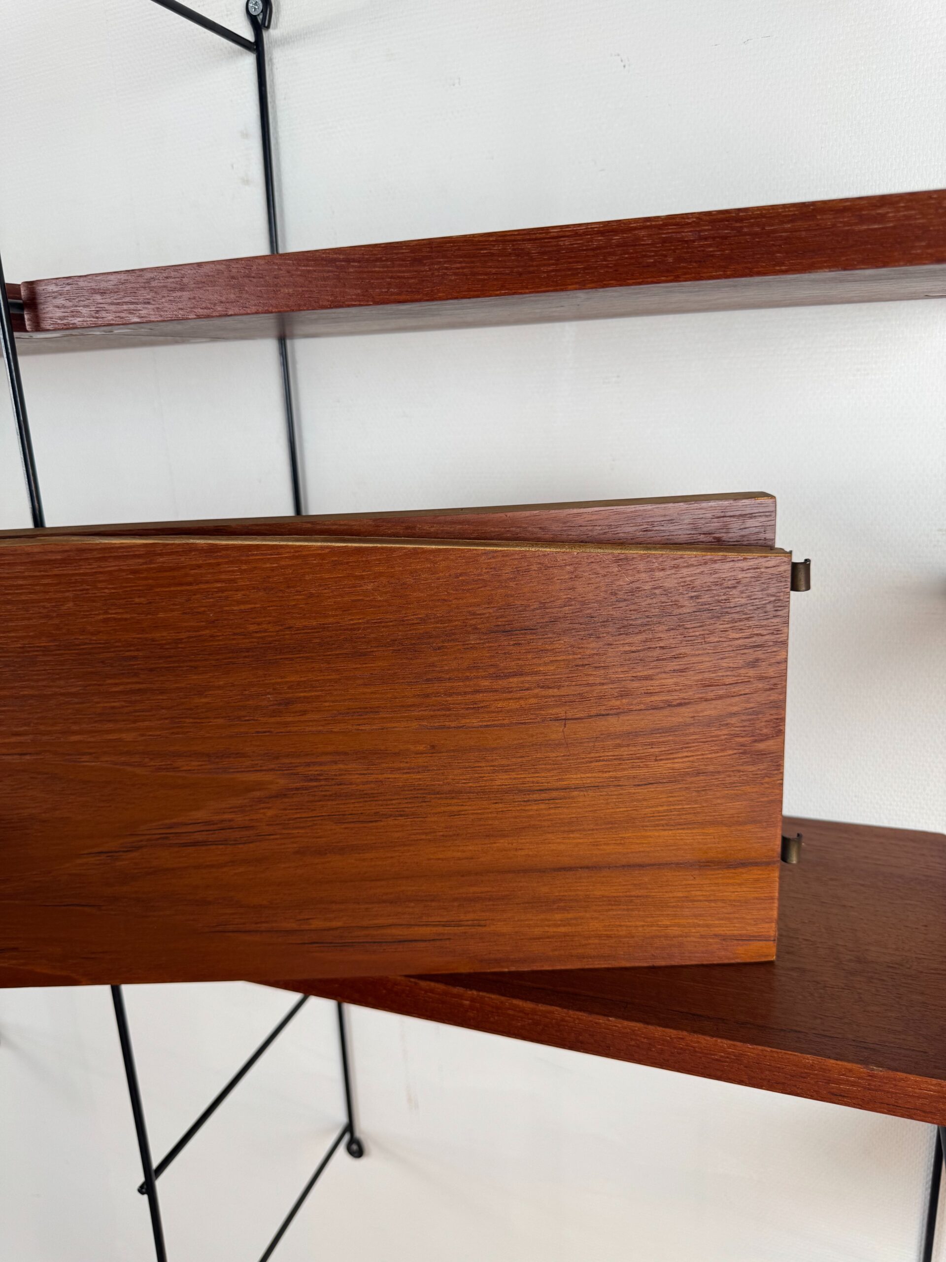 Wall System with Nisse Strinning Teak Shelves, Scandinavia, 1960s